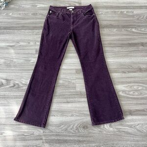 Plum Purple Stretch Velvet Pants Women’s Size 10 Bootcut Flare Cotton 5 Pocket
